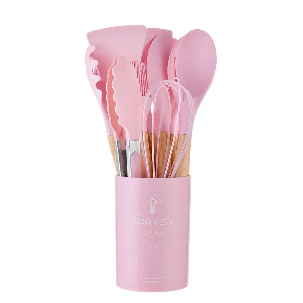 Comprehensive 12-Piece Silicone Utensils Collection - Innovative Tools for Healthy Cooking, Non-Toxic & Food Safe