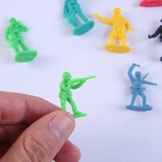 100 Pieces Mixed Colours Toy Soldiers Set for Kids - Diverse and Colorful Plastic Army Men