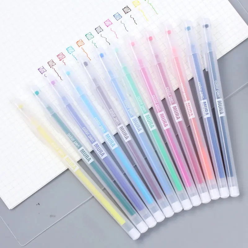 Premium 12-Pack Pastel Gel Pens for Smooth, Precise Writing - Ideal for Coloring, Journaling, and School Projects